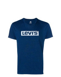 T-shirt à col rond imprimé bleu marine et blanc Levi's