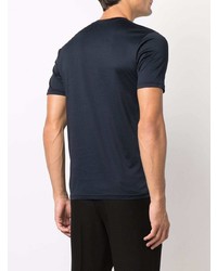 T-shirt à col rond imprimé bleu marine et blanc Jacob Cohen
