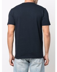 T-shirt à col rond imprimé bleu marine et blanc Belstaff