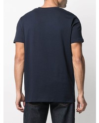 T-shirt à col rond imprimé bleu marine et blanc A.P.C.