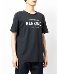 T-shirt à col rond imprimé bleu marine et blanc 7 For All Mankind