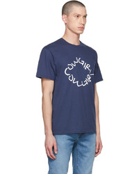 T-shirt à col rond imprimé bleu marine et blanc Cowgirl Blue Co