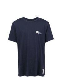 T-shirt à col rond imprimé bleu marine et blanc Oyster Holdings