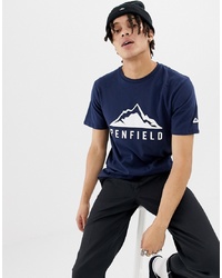 T-shirt à col rond imprimé bleu marine et blanc Penfield