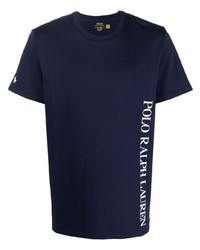 T-shirt à col rond imprimé bleu marine et blanc Polo Ralph Lauren