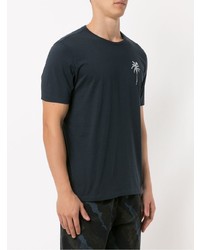 T-shirt à col rond imprimé bleu marine et blanc Track & Field