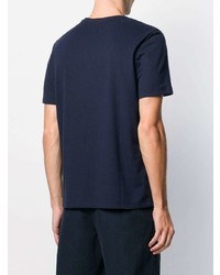 T-shirt à col rond imprimé bleu marine et blanc ECOALF