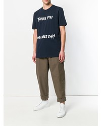 T-shirt à col rond imprimé bleu marine et blanc 3.1 Phillip Lim