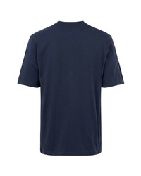 T-shirt à col rond imprimé bleu marine et blanc Palace