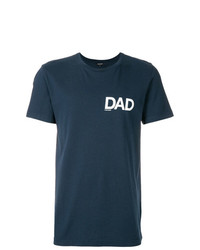 T-shirt à col rond imprimé bleu marine et blanc Ron Dorff