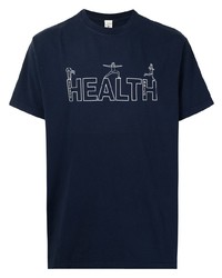 T-shirt à col rond imprimé bleu marine et blanc Sporty & Rich