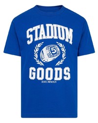 T-shirt à col rond imprimé bleu marine et blanc Stadium Goods