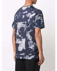 T-shirt à col rond imprimé bleu marine et blanc Nike