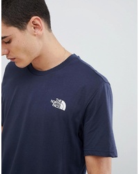 T-shirt à col rond imprimé bleu marine et blanc The North Face