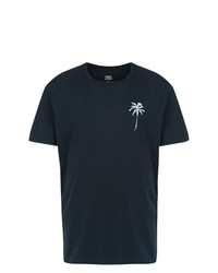 T-shirt à col rond imprimé bleu marine et blanc Track & Field