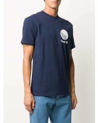 T-shirt à col rond imprimé bleu marine et blanc Vans