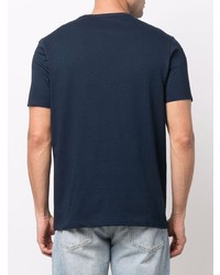 T-shirt à col rond imprimé bleu marine et blanc Paul & Shark