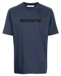 T-shirt à col rond imprimé bleu marine 1017 Alyx 9Sm