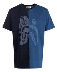 T-shirt à col rond imprimé bleu marine A Bathing Ape