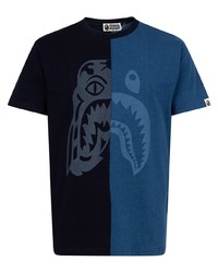 T-shirt à col rond imprimé bleu marine A Bathing Ape