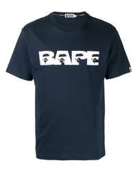 T-shirt à col rond imprimé bleu marine A Bathing Ape