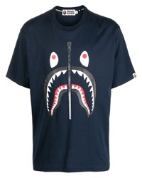 T-shirt à col rond imprimé bleu marine A Bathing Ape