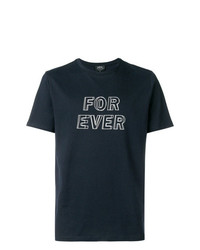 T-shirt à col rond imprimé bleu marine A.P.C.