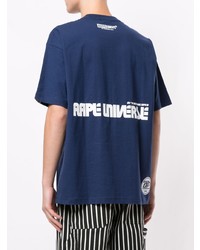 T-shirt à col rond imprimé bleu marine AAPE BY A BATHING APE