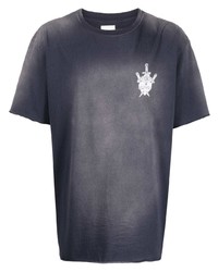T-shirt à col rond imprimé bleu marine Alchemist