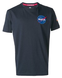 T-shirt à col rond imprimé bleu marine Alpha Industries