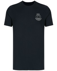 T-shirt à col rond imprimé bleu marine Armani Exchange