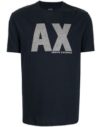 T-shirt à col rond imprimé bleu marine Armani Exchange