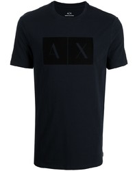 T-shirt à col rond imprimé bleu marine Armani Exchange