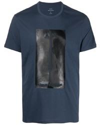 T-shirt à col rond imprimé bleu marine Armani Exchange