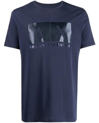 T-shirt à col rond imprimé bleu marine Armani Exchange