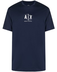 T-shirt à col rond imprimé bleu marine Armani Exchange