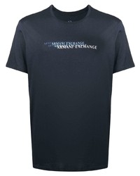 T-shirt à col rond imprimé bleu marine Armani Exchange