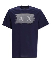 T-shirt à col rond imprimé bleu marine Armani Exchange