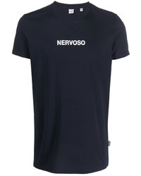 T-shirt à col rond imprimé bleu marine Aspesi