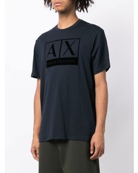 T-shirt à col rond imprimé bleu marine Armani Exchange