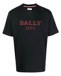 T-shirt à col rond imprimé bleu marine Bally