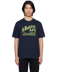 T-shirt à col rond imprimé bleu marine BAPE