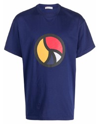 T-shirt à col rond imprimé bleu marine Belford
