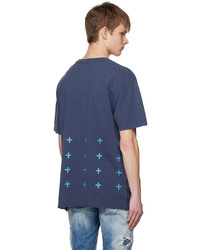 T-shirt à col rond imprimé bleu marine Ksubi