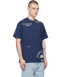 T-shirt à col rond imprimé bleu marine Izzue