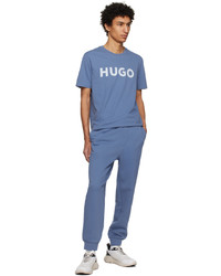 T-shirt à col rond imprimé bleu marine Hugo