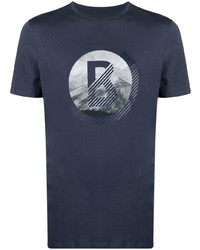 T-shirt à col rond imprimé bleu marine Bogner