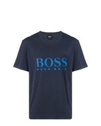 T-shirt à col rond imprimé bleu marine BOSS HUGO BOSS