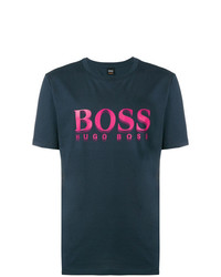 T-shirt à col rond imprimé bleu marine BOSS HUGO BOSS