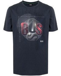 T-shirt à col rond imprimé bleu marine BOSS